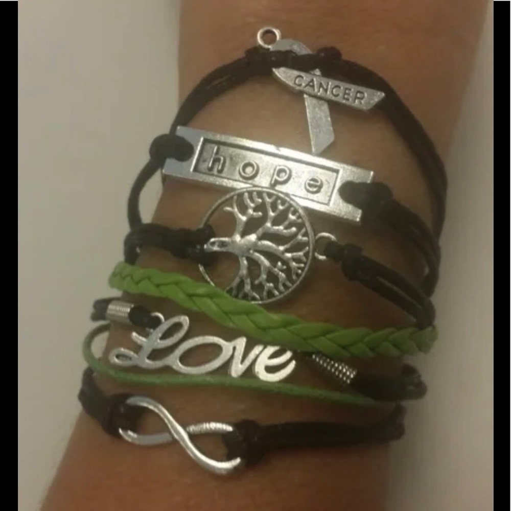 Trendy New Multi Layer Breast Cancer Awareness Bracelet